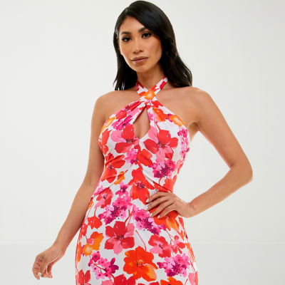 Premier Amour Sleeveless Floral Fit + Flare Dress