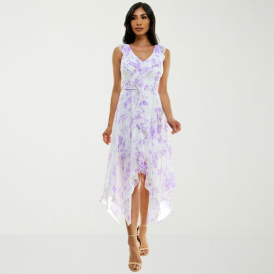 Premier Amour Sleeveless Floral Fit + Flare Dress