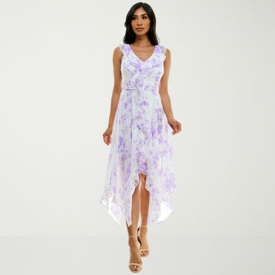 Premier Amour Womens Sleeveless Floral Fit + Flare Dress