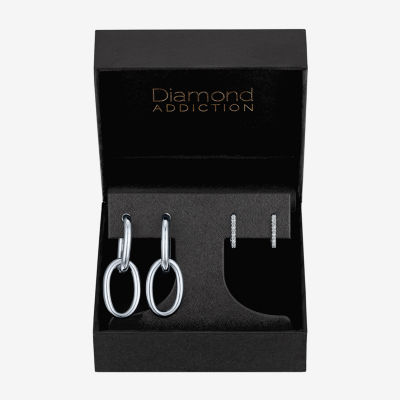 Diamond Addiction (G-H / Si2-I1) 1/10 CT. T.W. Lab Grown White Diamond Sterling Silver Earring Set