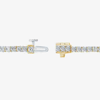 (I1/ I) Womens 4 CT. T.W. Lab Grown White Diamond 10K White Gold 7 Inch Tennis Bracelet