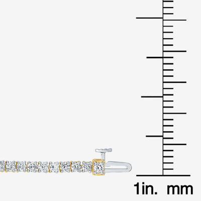 (I1/ I) Womens 4 CT. T.W. Lab Grown White Diamond 10K White Gold 7 Inch Tennis Bracelet