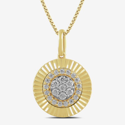 Diamond Blossom Womens 1/4 CT. T.W. Lab Grown White Diamond 14K Gold Over Silver Sterling Silver 18 Inch Pendant Necklace