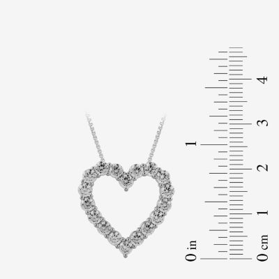 Womens / CT. T.W. Lab Grown White Diamond Sterling Silver Heart Inch Pendant Necklace