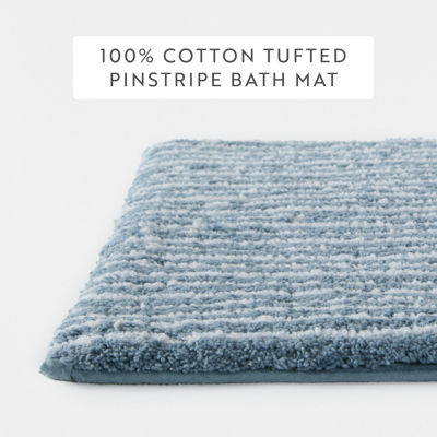 Casual Comfort Pinstripe Cotton Bath Mat
