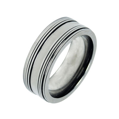 Mens 8mm Titanium Wedding Band