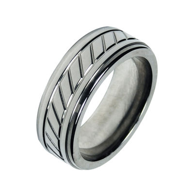  Mens 8mm Titanium Wedding Band 