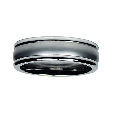 Modern Bride Mens 7mm Cobalt Wedding Band In Silver