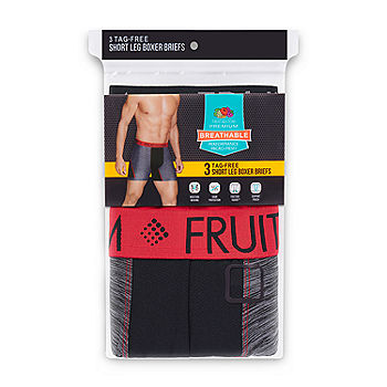 Fruit of the Loom Premium Big Men's Breathable Boxer Briefs, 3 Pack