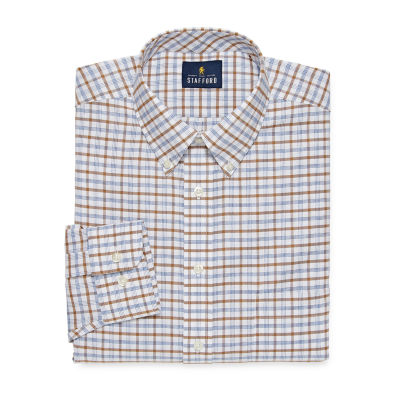 stafford travel oxford mens button down collar long sleeve wrinkle free stretch dress shirt