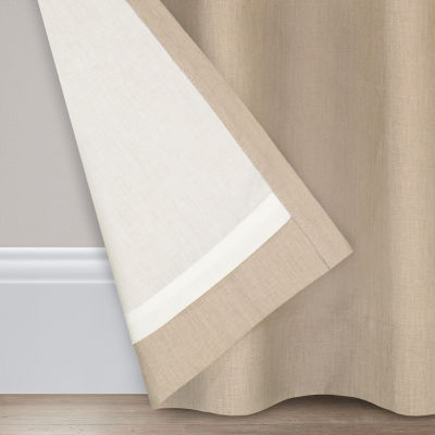 Fieldcrest Luxury Alden Linen Rod Pocket Back Tab Light-Filtering Single Curtain Panel