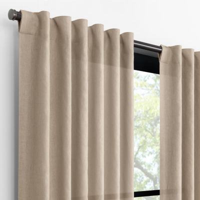 Fieldcrest Luxury Alden Linen Rod Pocket Back Tab Light-Filtering Single Curtain Panel