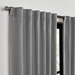 Fieldcrest Luxury Cotton Texture Energy Saving 100% Blackout Rod Pocket Back Tab Single Curtain Panel