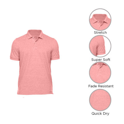 St. John's Bay Heathered Stretch Mens Classic Fit Short Sleeve Polo Shirt