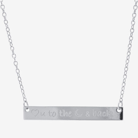 Silver Treasures Love You To The Moon And Back Sterling Silver 16 Inch Cable Pendant Necklace In Silver