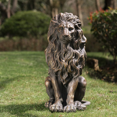 Glitzhome 20.75" Mgo Standing Lion Figurine