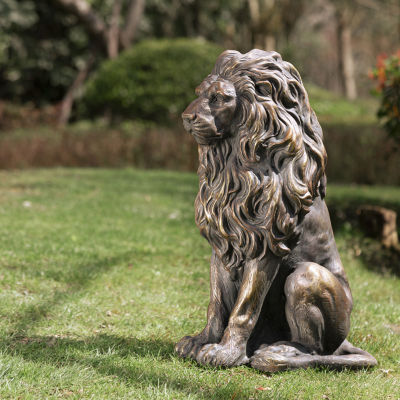Glitzhome 20.75" Mgo Standing Lion Figurine