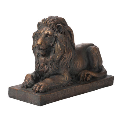 Glitzhome 21.75" Mgo Lying Guardian Lion Figurine