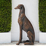 Glitzhome 30.25"H Mgo Sitting Greyhound Dog Figurine