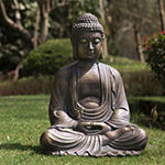 Glitzhome 22.75"H Mgo Meditating Buddha Figurine