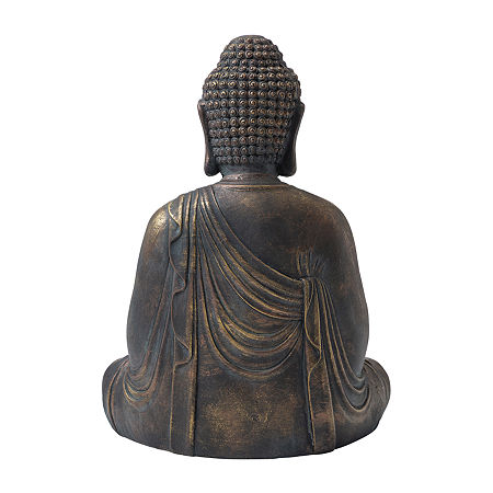 Glitzhome 22.75H Mgo Meditating Buddha Figurine, One Size, Brown