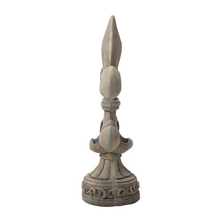 Glitzhome 27.25H Mgo Fleur De Lis Garden Figurine, One Size, Gray