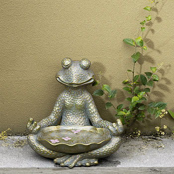Glitzhome 14.25H Bronze Mgo Yoga Frog Figurine, Color: Gray - JCPenney