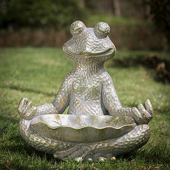 Glitzhome 14.25H Bronze Mgo Yoga Frog Figurine, Color: Gray - JCPenney