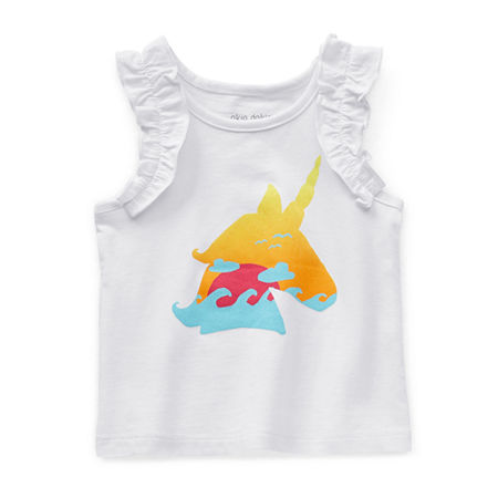 Okie Dokie Baby Girls Round Neck Tank Top, 9 Months , White