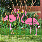 Glitzhome 5 Pieces Flamingo Yard Stake