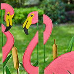 Glitzhome 5 Pieces Flamingo Yard Stake