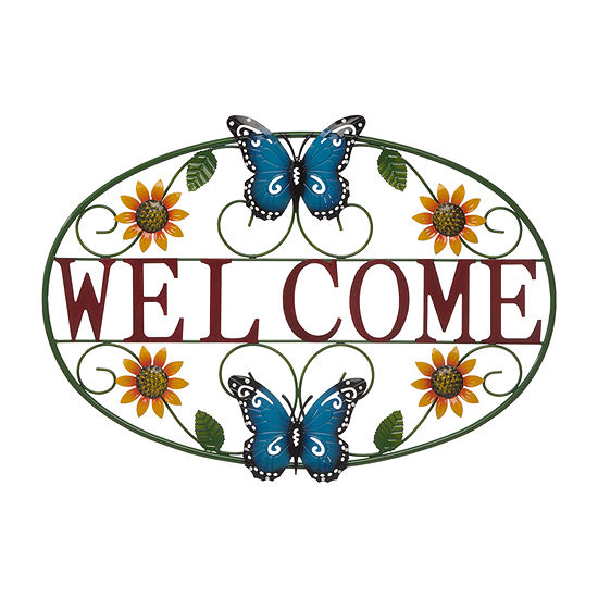 Glitzhome Outdoor Butterfly Solid Metal Wall Art