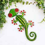 Glitzhome Watermelon Gecko Solid Metal Wall Art
