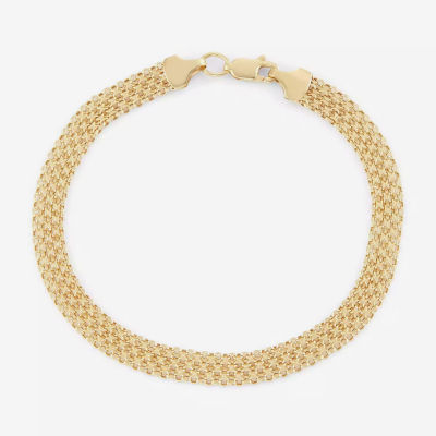 10K Gold 8 Inch Hollow Link Chain Bracelet
