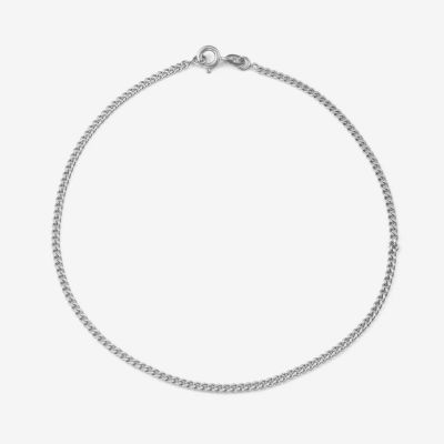 Sterling Silver 10 Inch Solid Curb Ankle Bracelet JCPenney