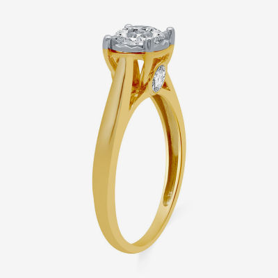 (H-I / I1) Womens 1 CT. Lab Grown White Diamond 10K Gold Round Solitaire Engagement Ring