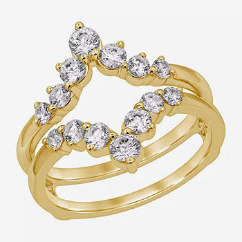 1/4ct tw Diamond Fleur De Lis Wedding Ring Guard in 14K White Gold