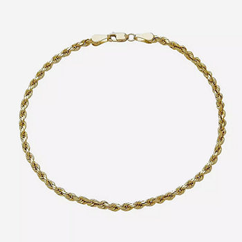 14K Yellow Gold 3mm Rope Chain Bracelet - JCPenney
