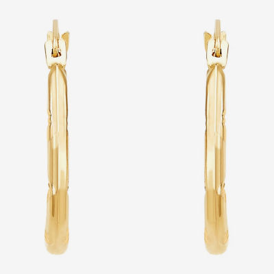 Womens 10K Gold 18mm Hoop Earrings