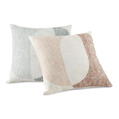 Loom + Forge Textured Block Square Throw Pillow