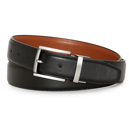 J. Ferrar Heatcrease Mens Reversible Belt, Medium, Black