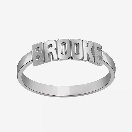 Personalized Block Name Ring, 9, White