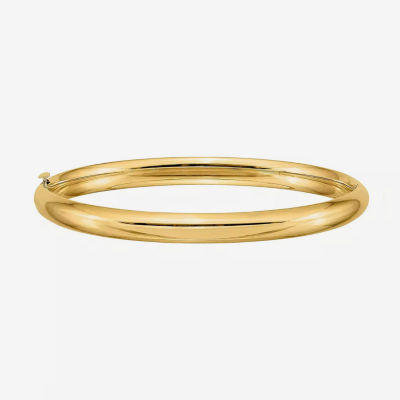 14K Gold Round Bangle Bracelet