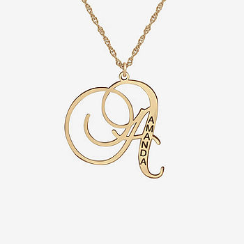 Custom Initial Necklace Engraved Charm Necklace for Women 
