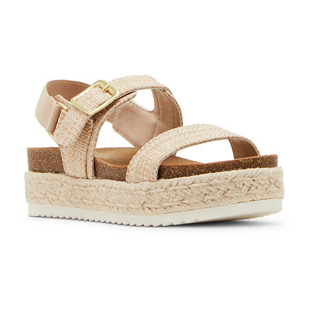 Madden Girl Luka Little & Big Girls Slingback Strap Footbed Sandals, 4 Medium, White