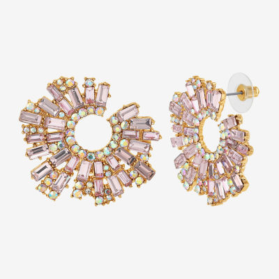 JS Jessica Simpson Gold Tone Multi Color Glass Drop Earrings