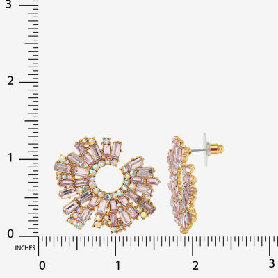 JS Jessica Simpson Gold Tone Glass Drop Earrings