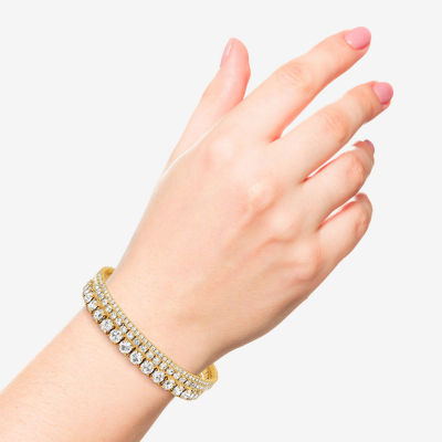 JS Jessica Simpson Gold Tone Womens 3-pc. Glass Bracelet Set