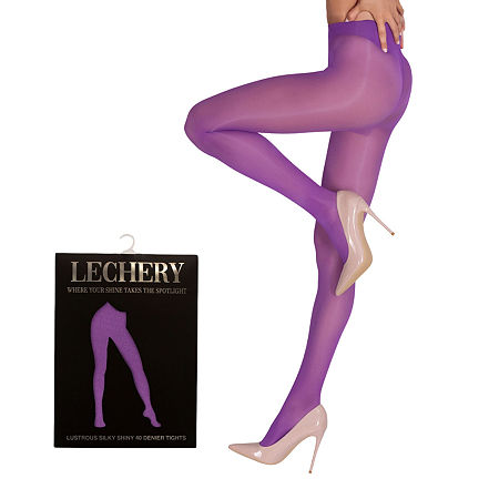 LECHERY Womens Lustrous Silky Shiny 40 Denier Tights 40 Denier 1 Pair Tights, Small-medium, Purple