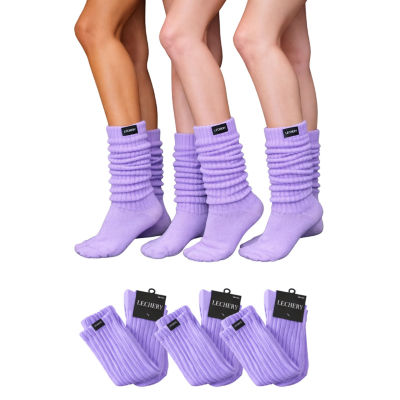 LECHERY 3 Pairs Of Scrunch Socks Womens Multi-Pack Boot Socks